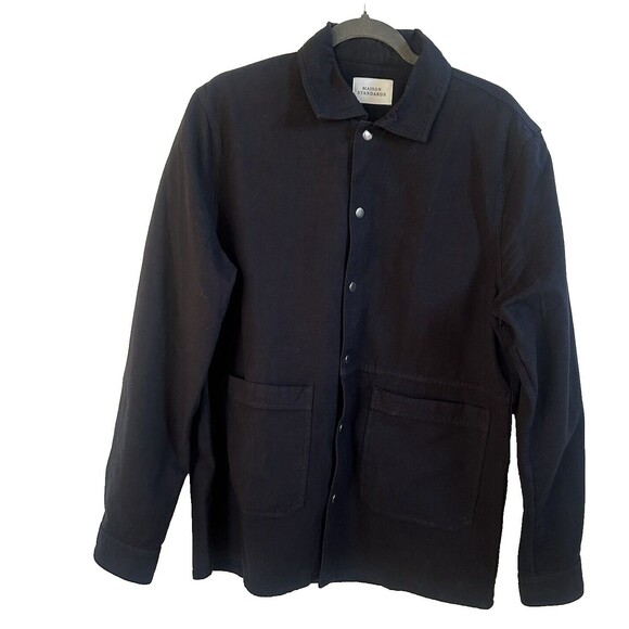 Maison Standards Felix Navy Cotton Overshirt Jacket Patch Pockets Size XL - Picture 6 of 9